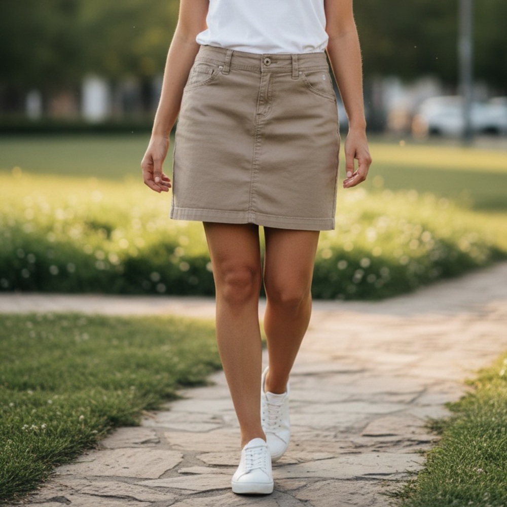 #161 Classic Tan Pencil Skort